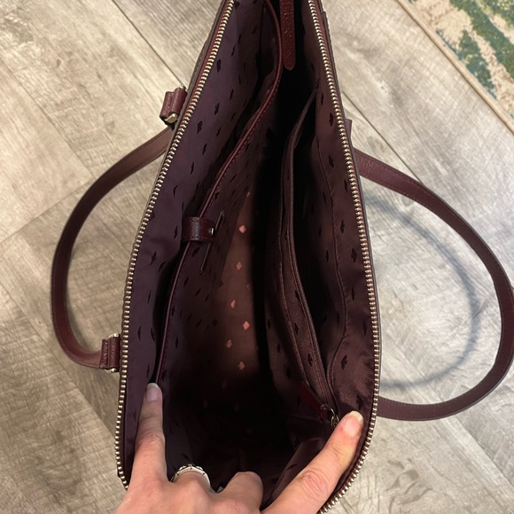 KATE SPADE Large Burgundy Leather Computer Bag - Picture 4 of 7